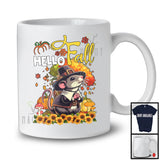 Hello Fall; Lovely Thanksgiving Rat With Autumn Tree Pumpkin; Animal Lover Family Group T-Shirt
