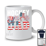 Hockey Dad, Amazing Father's Day 4th Of July American Flag, Sport Player Team Patriotic T-Shirt