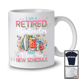 I Am A Retired Bartender New Schedule, Floral Leopard Flowers Bartender, Retirement Group T-Shirt