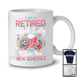 I Am A Retired Lunch Lady New Schedule, Floral Leopard Flowers Lunch Lady, Retirement Group T-Shirt