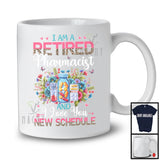 I Am A Retired Pharmacist New Schedule, Floral Leopard Flowers Pharmacist, Retirement Group T-Shirt