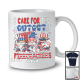 I Care For The Cutest Firecracker, Adorable 4th Of July Patriotic Three Gnomes, NICU Nurse Group T-Shirt