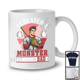 I Created A Monster He Calls Me Dad, Humorous Father's Day Proud Baseball, Sport Player Family T-Shirt