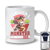 I Created A Monster She Calls Me Dad, Humorous Father's Day Proud Tennis, Sport Player Family T-Shirt