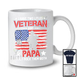 I Have Two Titles Veteran And Papa, Proud Father's Day American Flag, Veteran Family Group T-Shirt