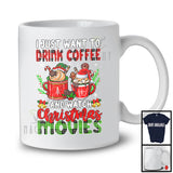 I Just Want To Drink Coffee And Watch Christmas Movies; Joyful Plaid Drinking; Pajama X-mas T-Shirt