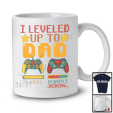 I Leveled Up To Dad, Amazing Father's Day Gamer, Vintage Pregnancy Announcement Family T-Shirt