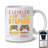 I Leveled Up To Stepdad, Amazing Father's Day Gamer, Vintage Pregnancy Announcement Family T-Shirt