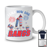 I Like How She Bangs, Humorous 4th Of July Firecrackers Fireworks, Matching Couple Patriotic T-Shirt