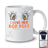 I Love Her Boo Bees, Scary Halloween Costume Boo Ghost Bee Lover, Couples Family Group T-Shirt