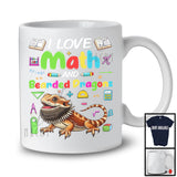 I Love Math And Bearded Dragons, Colorful Bearded Dragons Animal, Math Teacher Student Team T-Shirt