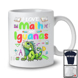 I Love Math And Iguanas, Colorful Iguanas Animal Lover, Matching Math Teacher Student Team T-Shirt