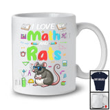 I Love Math And Rats, Colorful Rats Animal Lover, Matching Math Teacher Student Team T-Shirt