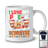 I Love My Pre-K Reindeers, Lovely Christmas Three Reindeers Snowing, Teaching Teacher Group T-Shirt