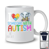 I Love Someone With Autism, Lovely Autism Awareness Elephant Lover, Puzzle Family Group T-Shirt