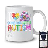 I Love Someone With Autism, Lovely Autism Awareness Unicorn Lover, Puzzle Animal Family Group T-Shirt