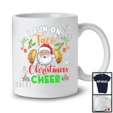 I Run On Taco And Christmas Cheer; Awesome X-mas Snowing Santa Taco; Family T-Shirt