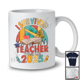 I Survived Teacher Class Of 2025, Humorous Graduation Vintage Retro, Graduate Group T-Shirt