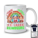 I Teach The Cutest 2nd Grade Reindeers; Amazing Christmas Leopard Rainbow; Assistant Teacher T-Shirt