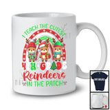 I Teach The Cutest 4 th Grade Reindeers; Lovely Christmas Rainbow Three Reindeers; X-mas Teacher T-Shirt