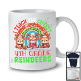I Teach The Cutest 4th Grade Reindeers; Amazing Christmas Leopard Rainbow; Assistant Teacher T-Shirt