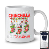 I Want A Chinchilla For Christmas; Awesome X-mas Three Santa Santa Chinchilla; Wild Animal T-Shirt