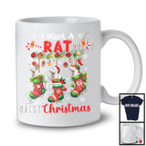 I Want A Rat For Christmas; Awesome X-mas Three Santa Santa Rat; Wild Animal T-Shirt