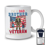 I'm A Dad Brother And A Veteran, Amazing 4th Of July Father's Day USA Flag, Family Patriotic T-Shirt