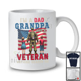 I'm A Dad Grandpa And A Veteran, Amazing 4th Of July Father's Day USA Flag, Family Patriotic T-Shirt