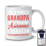 I'm A Proud Grandpa Of A Freaking Grandson, Awesome Father's Day Vintage, Family Group T-Shirt