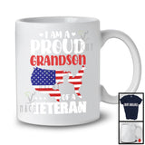 I'm A Proud Grandson of A Veteran; Amusing Father's Day America USA Flag; Family Group T-Shirt