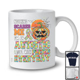 I'm An Autistic I Deal With Pricks Everyday; Scary Halloween Autism Puzzle Ribbon Pumpkin T-Shirt