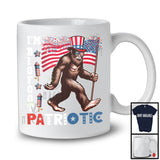 I'm Bigfoot Patriotic, Humorous 4th of July Bigfoot With American Flag, Fireworks Patriotic Group T-Shirt