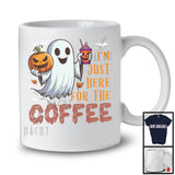 I'm Just Here For Coffee, Lovely Halloween Costume Boo Ghost Drinking Lover, Drunker Team T-Shirt