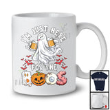 I'm Just Here For The Boos; Awesome Halloween Boo Ghost Drinking Beer; Drunker Team T-Shirt