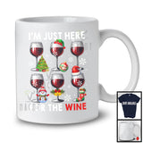 I'm Just Here For The Wine; Humorous Christmas Santa Elf Drinking Drunker; X-mas Group T-Shirt