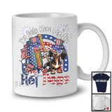 I'm Only Here For The Hot Dogs, Lovely 4th Of July American Flag Dachshund Owner, Patriotic T-Shirt