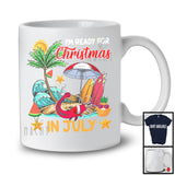 I'm Ready For Christmas In July, Joyful Summer Vacation Santa Catfish Lover, Sea Beach Family T-Shirt