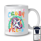 I'm Ready To Crush Pre-K, Adorable First Day Of School Dabbing Unicorn, Rainbow Flowers T-Shirt