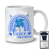I'm Their Voice, Lovely Child Abuse Prevention Awareness Pinwheel, Blue Ribbon Rainbow T-Shirt