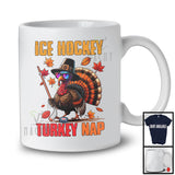 Ice Hockey Turkey Nap; Sarcastic Thanksgiving Turkey Sunglasses Playing Ice Hockey; Sport Player T-Shirt
