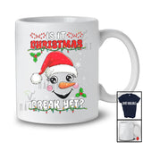 Is It Christmas Break Yet; Humorous Christmas Lights Snowman Face; Vacation X-mas Teacher Group T-Shirt