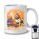 It's Never Too Early For Halloween, Humorous Halloween Pug Pumpkin Face, Animal Family T-Shirt