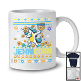 Jewnicorn; Awesome Hanukkah Sweater Dabbing Unicorn; Chanukkah Menorah Sunflower T-Shirt