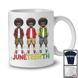 Juneteenth, Proud Black History Month Three African American Boys, Afro Melanin Group T-Shirt