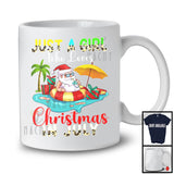 Just A Girl Who Loves Christmas In July, Lovely Summer Vacation Santa, Leopard Hawaiian Proud T-Shirt