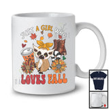 Just A Girl Who Loves Fall, Adorable Lemur Wild Animal Coffee Lover, Plaid Sunflowers T-Shirt