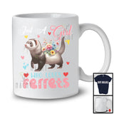 Just A Girl Who Loves Ferrets; Adorable Flowers Floral Flowers; Matching Animal Lover T-Shirt
