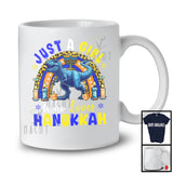 Just A Girl Who Loves Hanukkah; Wonderful Hanukkah Menorah Lights T-Rex; Leopard Rainbow T-Shirt