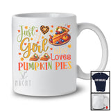 Just A Girl Who Loves Pumpkin Pies; Lovely Thanksgiving Autumn Leaf Heart; Family Friends T-Shirt